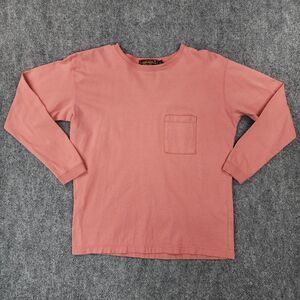 Vtg Eddie Bauer Shirt Women Petite Small Pink Long Sleeve Pocket Tee Made in USA
